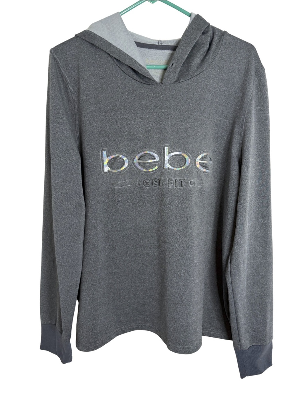 3/$20 Bebe Gray Long Sleeve Lightweight Hoodie Size XL